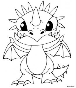 How to Train Your Dragon coloring page of a cute baby dragon