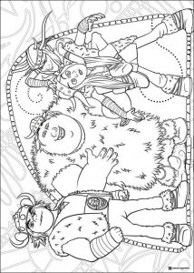 How to Train Your Dragon gang coloring sheet group shot