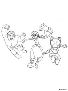 Hulk Ms. Marvel and Black Panther Coloring Page
