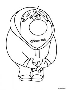 Inside Out 2 Anxiety in hoodie coloring page