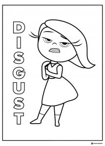 Inside Out 2 Disgust with name coloring page
