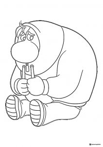 Inside Out 2 Ennui sitting coloring page
