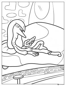 Inside Out 2 Envy on couch with phone coloring