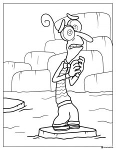 Inside Out 2 Fear on icy ledge coloring page