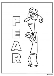 Inside Out 2 Fear with name coloring page