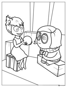 Inside Out 2 Joy and Sadness sitting coloring