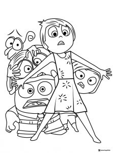 Inside Out 2 Joy protecting others coloring