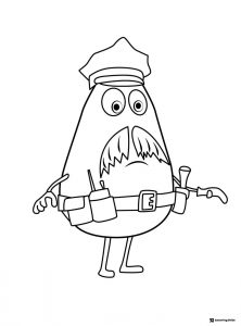 Inside Out 2 Police officer emotion coloring page