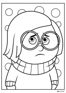 Inside Out 2 Sadness close up coloring