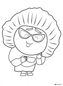 Inside Out 2 character with glasses coloring