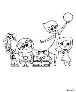 Inside Out 2 core emotions group coloring