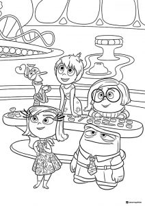 Inside Out 2 emotions at console coloring