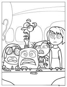 Inside Out 2 emotions at console coloring page