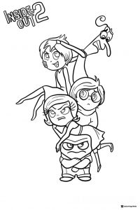 Inside Out 2 emotions stack coloring page