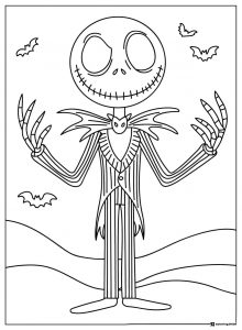 Jack Skellington standing with open arms Coloring