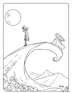 Jack and Sally on Spiral Hill under the moon