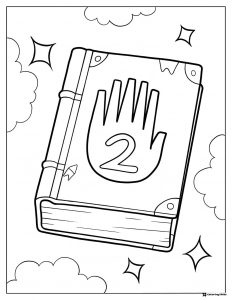 Journal 2 Coloring Page with Stars and Clouds