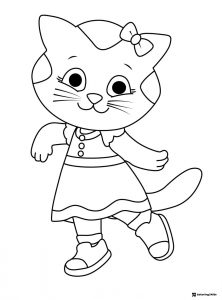 Katerina Kittycat dancing coloring page