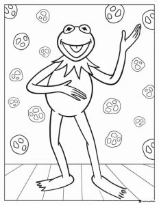 Kermit the Frog posing coloring page