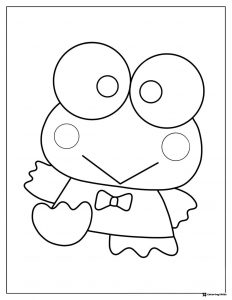 Keroppi Coloring Page with Bowtie