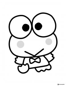Keroppi Coloring Sheet with Bow Tie