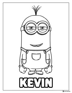 Kevin Minion Coloring Page with Name