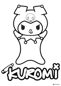Kuromi Figure with Name Coloring Sheet