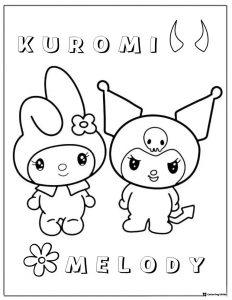 Kuromi and My Melody Coloring Page