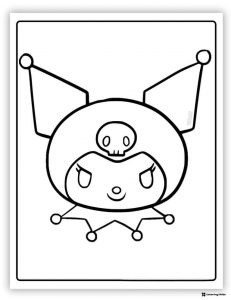 Kuromi head shot coloring page
