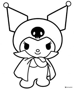 Kuromi wearing a cape coloring page