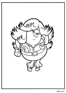 Lady Glittersparkles posing with handbag coloring page