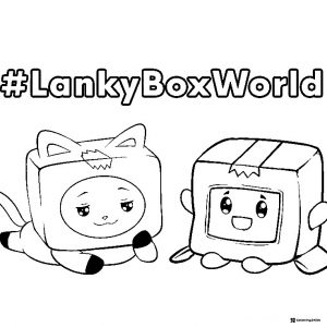 LankyBox Foxy and Boxy World Coloring Page