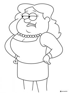 Lazy Susan Coloring Page with a necklace