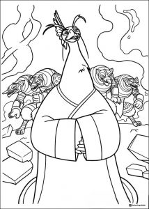 Lord Shen and his wolves Coloring Page