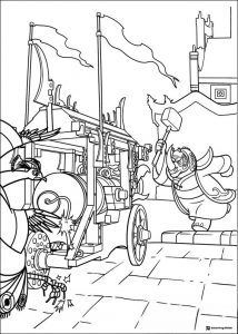 Lord Shens cannon being attacked Coloring Page