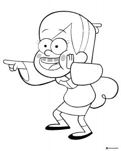 Mabel Pines Coloring Page Pointing