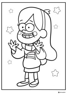 Mabel Pines Coloring Page with stars