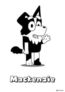 Mackenzie Coloring Sheet Waving with Friendly Smile