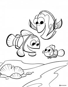 Marlin Dory and Nemo Coloring Page