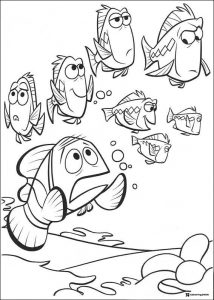 Marlin and Many Fish Coloring Page