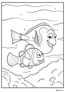 Marlin and Nemo Coloring Page