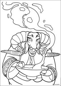 Master Oogway with a glowing staff Coloring Page
