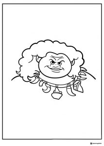 Mauis Head Coloring Page with a Grin