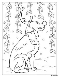 Max the dog with antlers coloring page