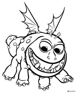 Meatlug Gronckle dragon smiling coloring page