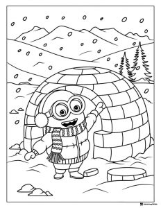 Minion by Igloo Winter Coloring Page