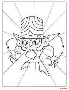 Mojo Jojo villain with menacing look Coloring Page