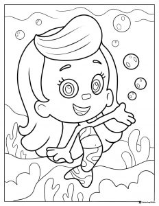 Molly Bubble Guppy reaching out coloring page