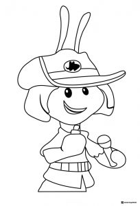 Mr. Grouper in a cowboy hat coloring page
