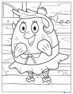 Mrs. Puff Coloring Page smiling